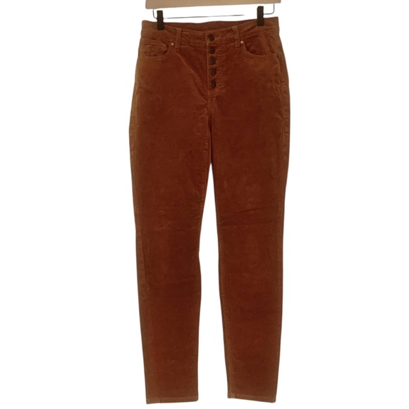 Cabi Corduroy Button-Fly Caramel Rust Brown Skinny Leg Pants 3927 Women's 4 - Picture 3 of 8